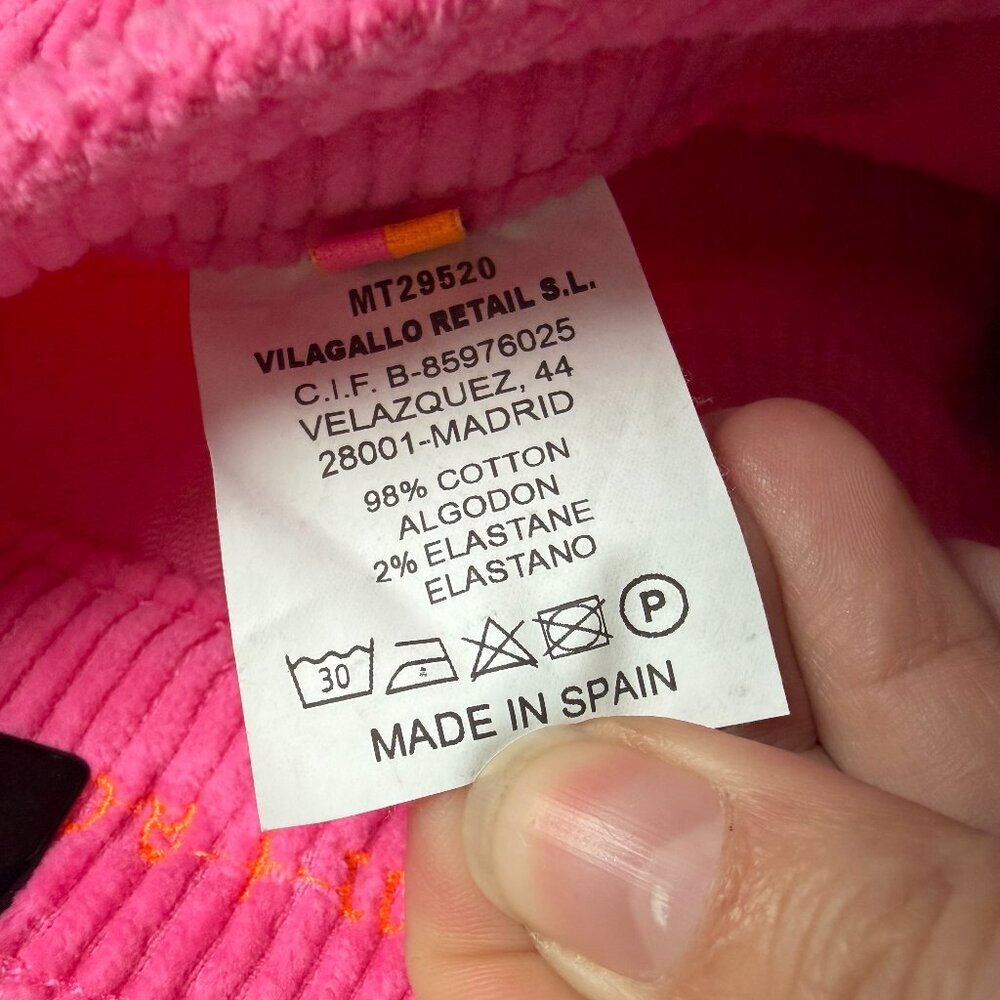 NWT Vilagallo Pink Corduroy Flare Pants Size 40 - Picture 5 of 5